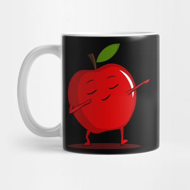 Dabbing Red Apple - Dab Funny Dancing Fruit by Dustwear Design